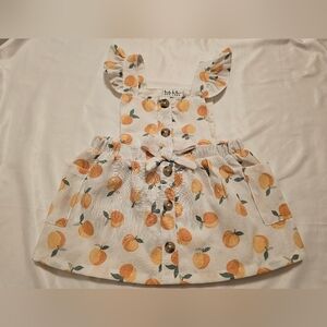 Adorable Baby Dress By Nicole Miller- Peach Fruit Design- Size 6/9 Month